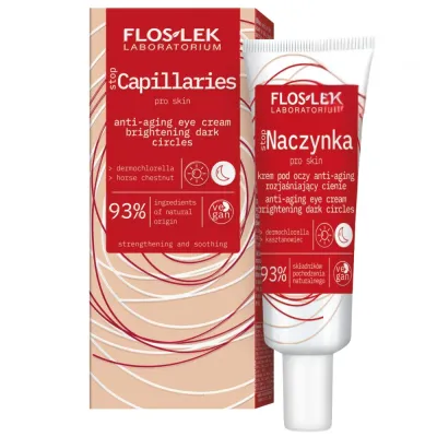 Крем для кожи вокруг глаз Floslek Stop Capillaries против признаков старения, осветляющий тени, для сосудистой кожи, 30 мл