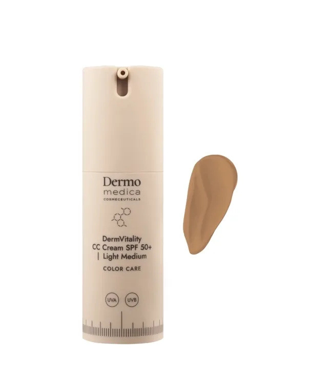 CC-крем Dermomedica Color Care DermVitality, ухаживающий, SPF 50, оттенок Light Medium