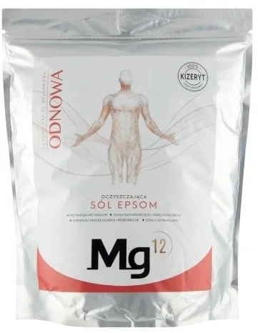 Соль для ванны Mg12 Odnowa Epsom, кизерит, очищающая, 4 кг