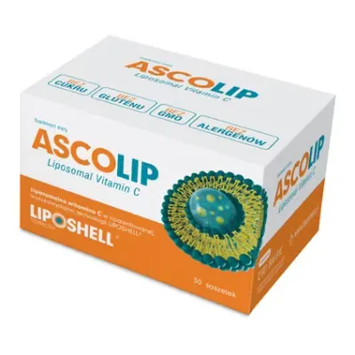 Витамин C в саше Ascolip Liposomal, липосомальный, 1000 мг, вкус лимона и апельсина, 30 саше