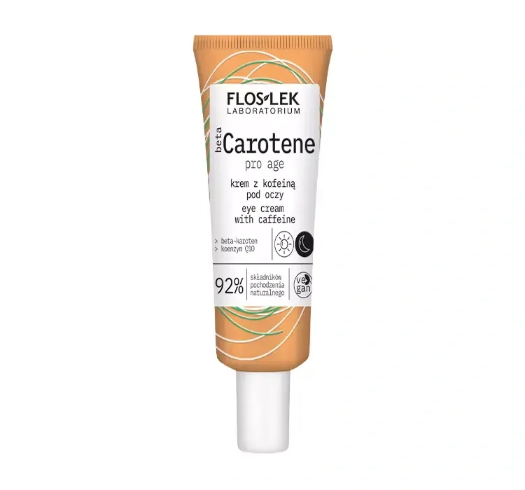 Крем для кожи вокруг глаз Floslek Beta Carotene Pro Age с кофеином, против пигментации, 30 мл