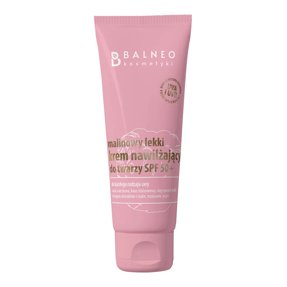 Солнцезащитный крем для лица Balneokosmetyki Malinowy SPF 50+, увлажняющий, 70 мл