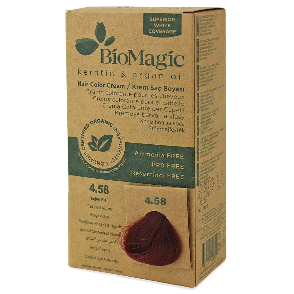 Набор для окрашивания Biomagic, крем-краска с оксидантом, оттенок 4.58, 250 г