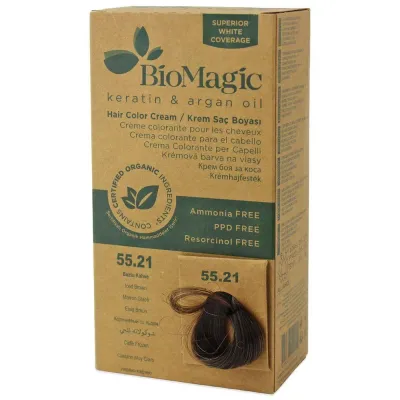Краска для волос Biomagic, с окислителем и шампунем в комплекте, оттенок 55.21