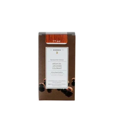 Стойкая краска для волос Korres Argan Oil Advanced Colorant, оттенок 77.44