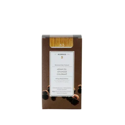 Стойкая краска для волос Korres Argan Oil Advanced Colorant, перманентная, оттенок 8.3
