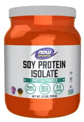 Соевый протеин NOW Foods Sports Soy Protein Isolate, без вкуса, 20 г белка в порции, 544 г