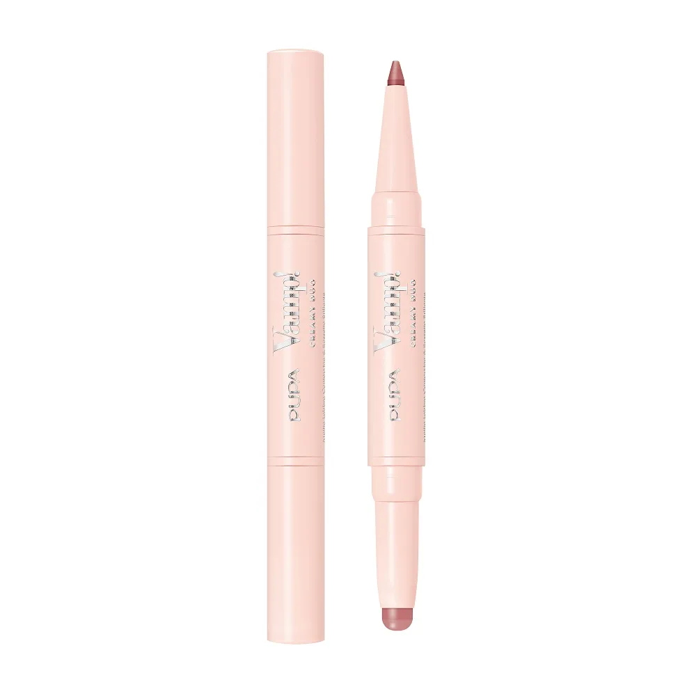 Помада и карандаш для губ PUPA Milano Vamp! Creamy Duo, кремовая, оттенок 017 Timeless Rose, 1 г