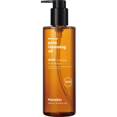 Гидрофильное масло Hanskin Pore Cleansing Oil AHA очищающее, отшелушивающее, для комбинированной кожи, 300 мл