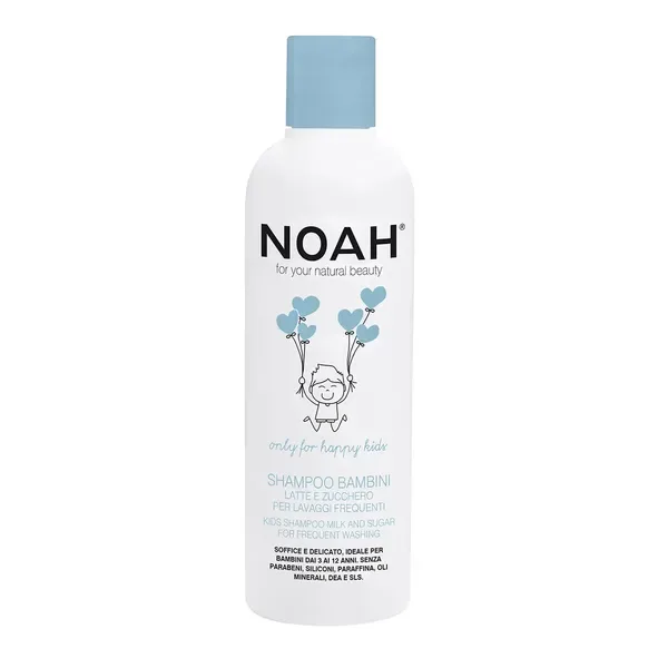 Детский шампунь Noah Kids с молоком и сахаром, для частого мытья, 250 мл