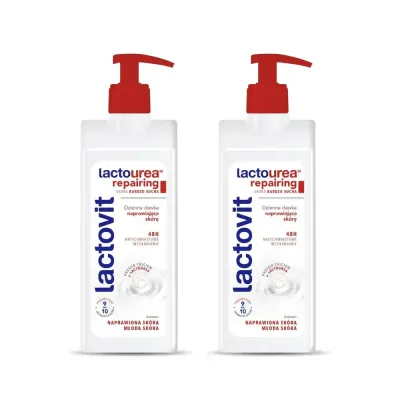 Лосьон для тела Lactovit Lactourea Repairing, восстанавливающий, для очень сухой кожи, 2 x 400 мл