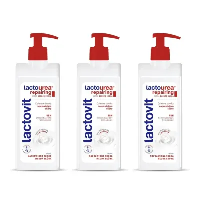 Лосьон для тела Lactovit Lactourea Repairing, восстанавливающий, для очень сухой кожи, 3 x 400 мл