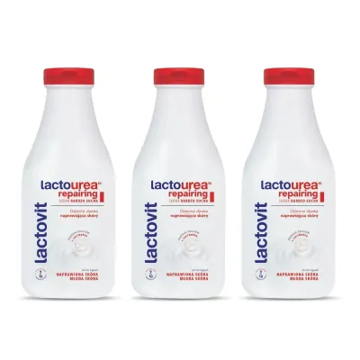 Гель для душа Lactovit Lactourea Repairing, восстанавливающий, для очень сухой кожи, 3 x 500 мл