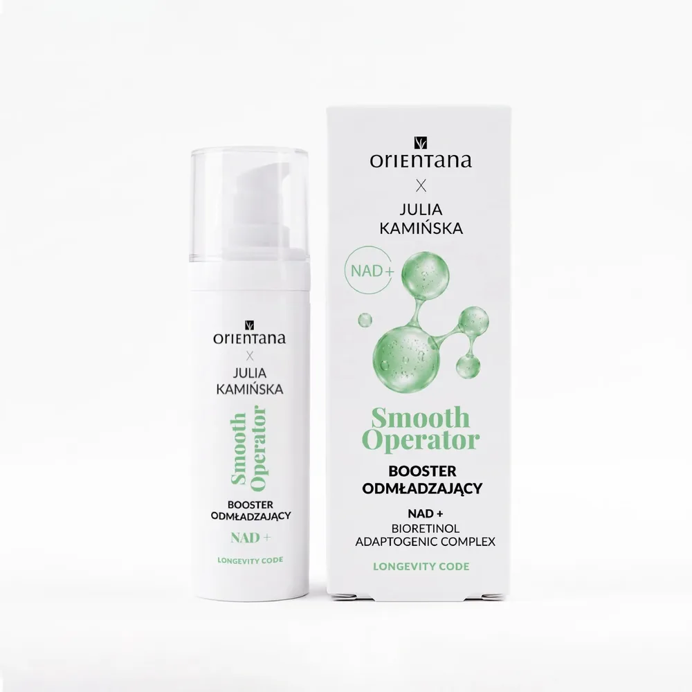Бустер для лица Orientana x Julia Kaminska Longevity Code Smooth Operator с NAD+, разглаживающий, для зрелой кожи, 30 мл