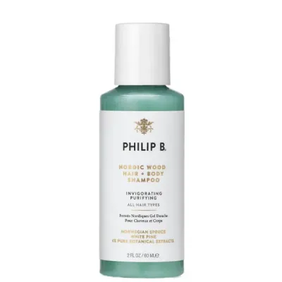 Шампунь и гель для душа для мужчин Philip B Nordic Wood Hair + Body увлажняющий, 60 мл