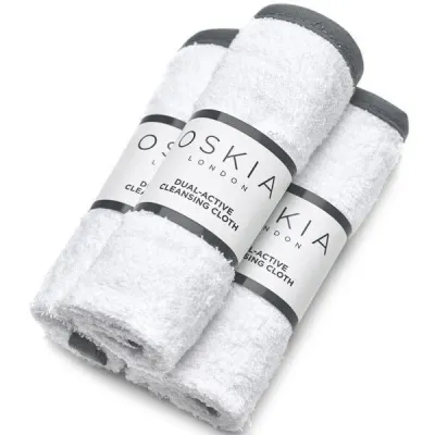 Салфетки для снятия макияжа Oskia Dual-Active Cleansing Cloth хлопковые, двусторонние, 3 шт
