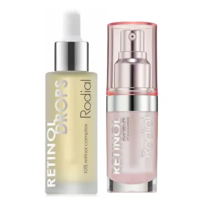 Набор Rodial Retinol Drops и Retinol Eye Serum, с ретинолом, сыворотка для лица и для кожи вокруг глаз, 31 мл + 15 мл