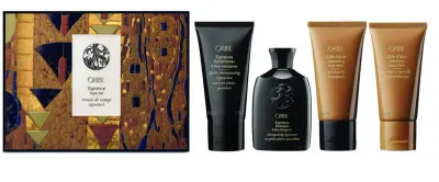 Дорожный набор Oribe Signature: шампунь, кондиционер, гель для душа и крем для тела