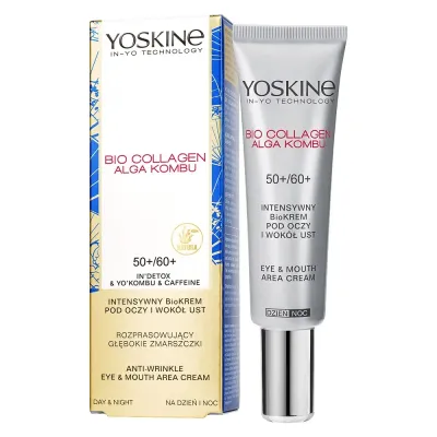 Крем для кожи вокруг глаз и губ Yoskine Bio Collagen 50+ 60+ против глубоких морщин, для зрелой кожи, 15 мл
