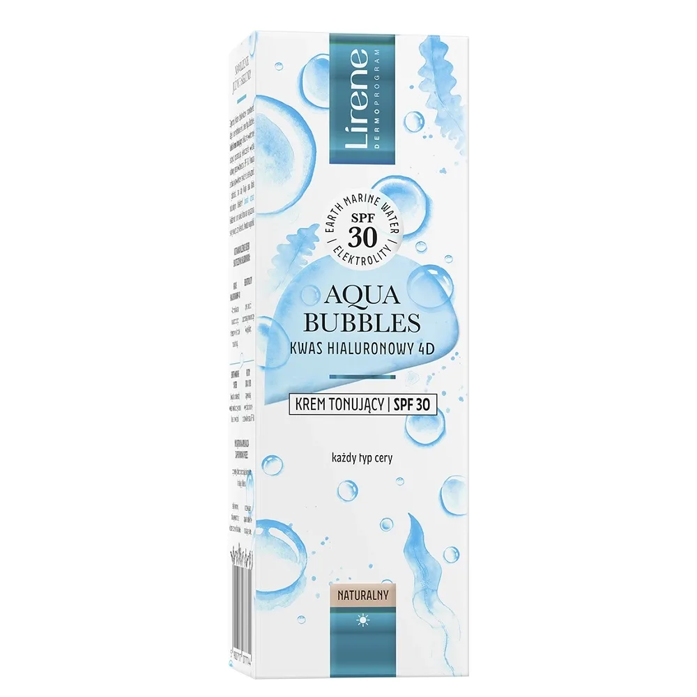 Тонирующий крем для лица Lirene Aqua Bubbles SPF 30, увлажняющий, 30 мл