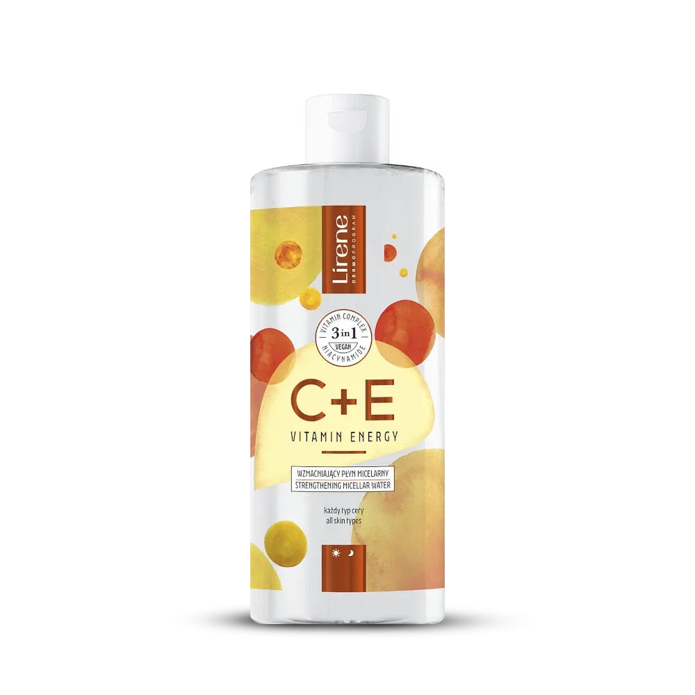 Мицеллярная жидкость Lirene Dermoprogram C+E Vitamin Energy укрепляющая, для снятия макияжа, 400 мл