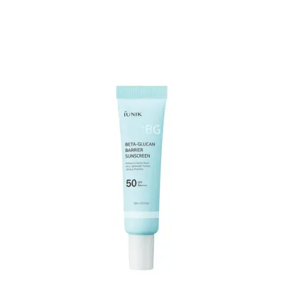 Солнцезащитный крем для лица iUNIK Beta-Glucan Barrier Sunscreen увлажняющий, с бета-глюканом, SPF 50+ PA++++, 15 мл