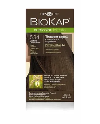 Стойкая краска для волос Biokap Nutricolor Delicato, оттенок 5.34, 140 мл