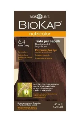 Стойкая краска для волос Biokap Nutricolor, питает и укрепляет, оттенок 6.4, 140 мл