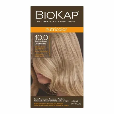 Крем-краска для волос Biokap Nutricolor, с натуральной формулой, 140 мл, оттенок 10.0 Złoty Bardzo Jasny Blond - Biokap - Podział według marek