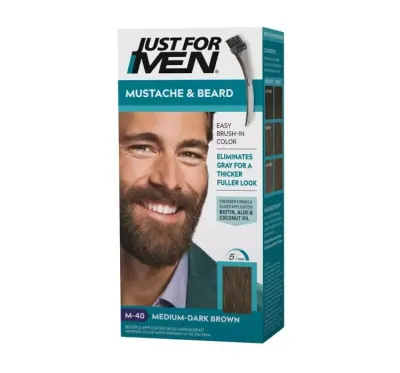 Тонирующий гель для бороды и усов Just For Men Color Gel, окрашивает только седые волосы, 28 г, оттенок Men, żel koloryzujący do brody, wąsów, baków, M-40, średni ciemny brąz