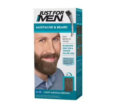 Тонирующий гель для бороды и усов Just For Men Color Gel, окрашивает только седые волосы, 28 г, оттенок Men, żel koloryzujący do brody, wąsów, baków, M-30, średni jasny brąz