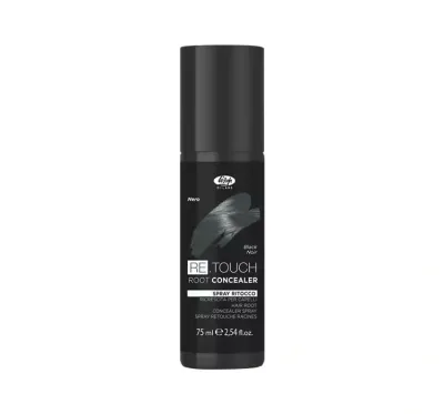 Тонирующий спрей для корней Lisap Milano Retouch Root Concealer, временное окрашивание, 75 мл, оттенок Black
