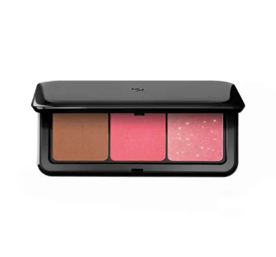 Палетка румян и бронзера Kiko Milano Multi Finish Trio Blush & Bronzer, матовый и металлический финиш, оттенок 03 Pink