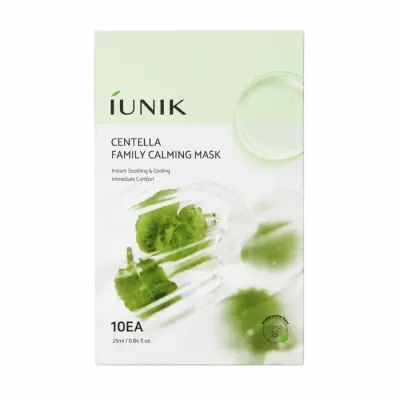 Тканевые маски для лица iUNIK Centella Family Calming Mask, с центеллой, для чувствительной кожи, 10 шт