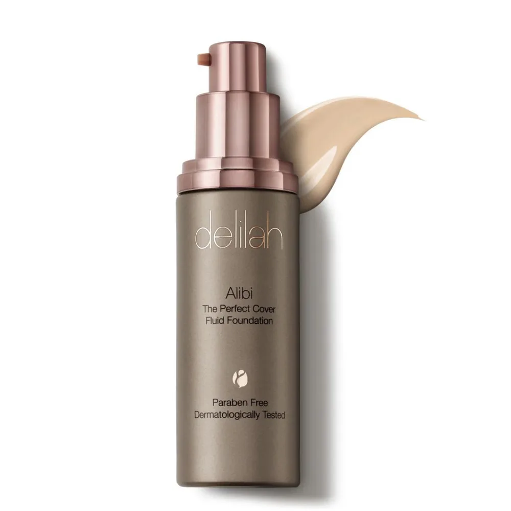 Тональное средство Delilah Alibi The Perfect Cover Fluid Foundation, водостойкое, матовое, оттенок Pillow