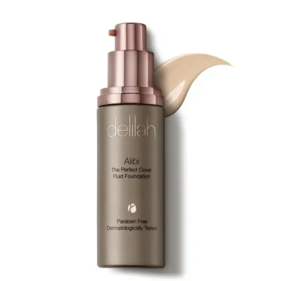 Тональное средство Delilah Alibi The Perfect Cover Fluid Foundation, водостойкое, матовое, оттенок Pillow