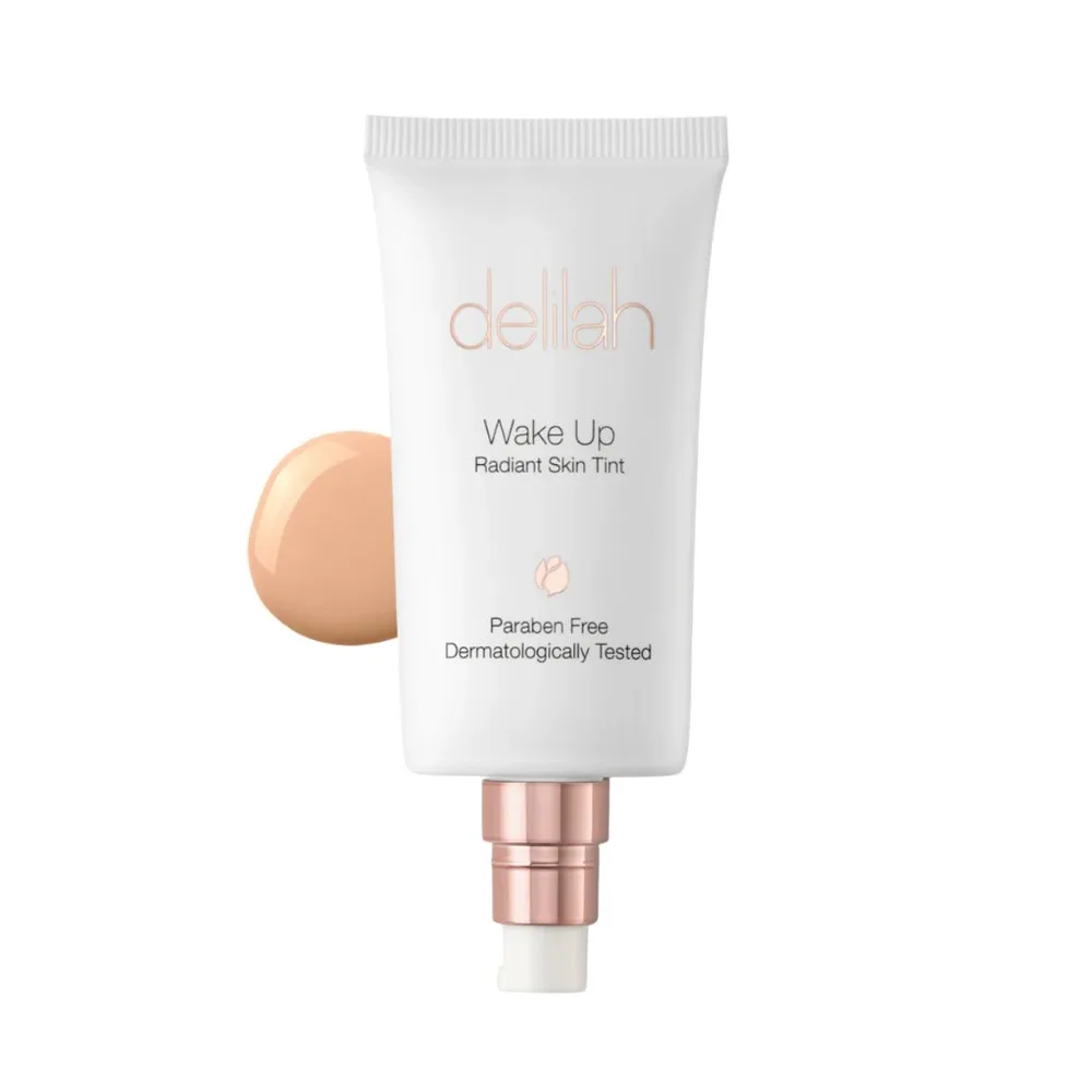 Тинт для лица Delilah Wake Up Radiant Skin Tint, сияющий финиш, оттенок Amber