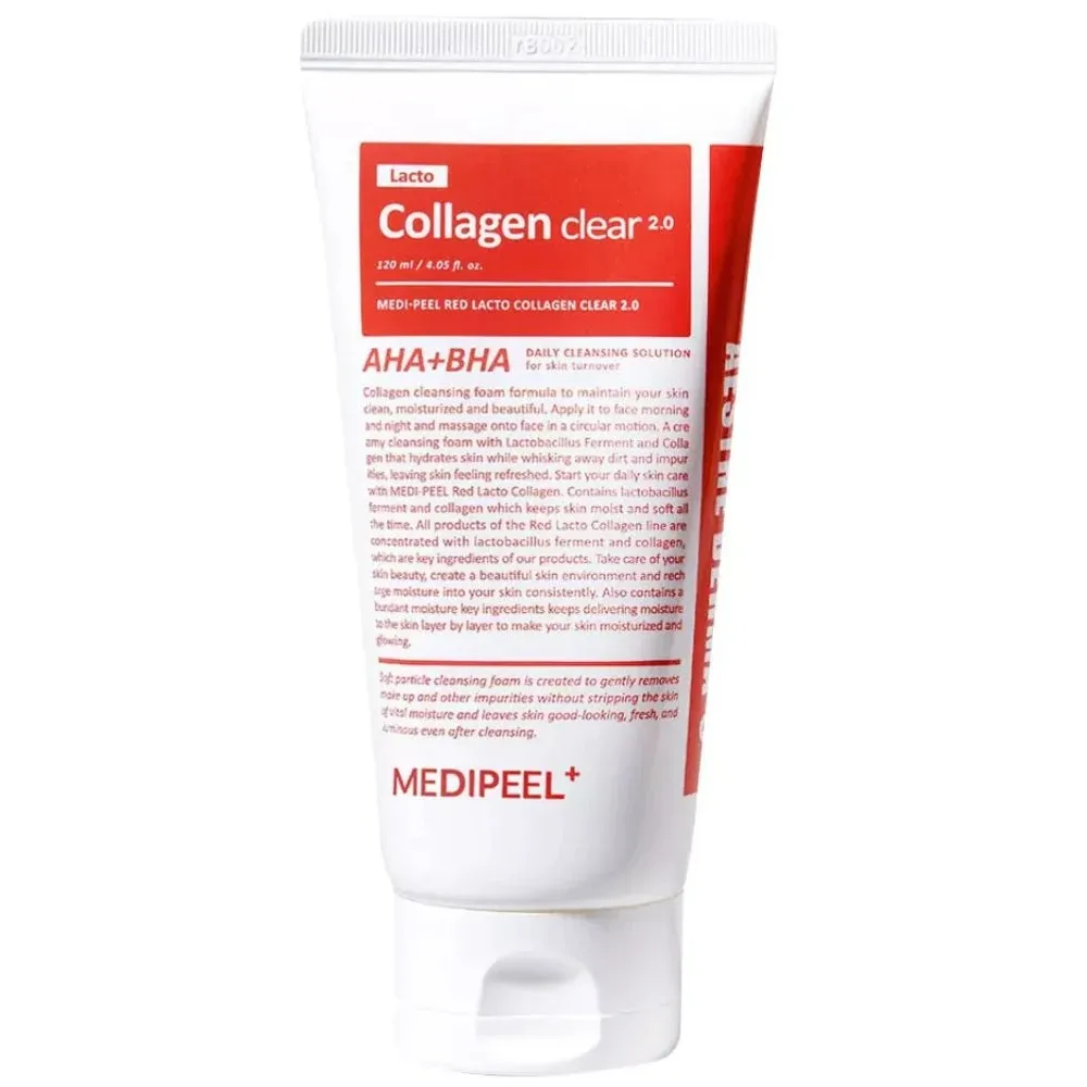 Пенка для умывания Medi-Peel Red Lacto Collagen Clear Foam Cleanser 2.0, освежающая, 120 мл