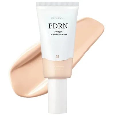 Тонирующий крем для лица Mixsoon PDRN Collagen Tinted Moisturizer увлажняющий, оттенок 21 Soft, 50 мл
