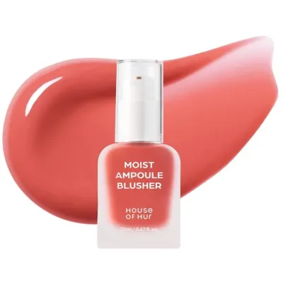 Жидкие румяна House of Hur Moist Ampoule Blusher увлажняющие, сияющий финиш, оттенок 05 Peach Coral, 20 мл