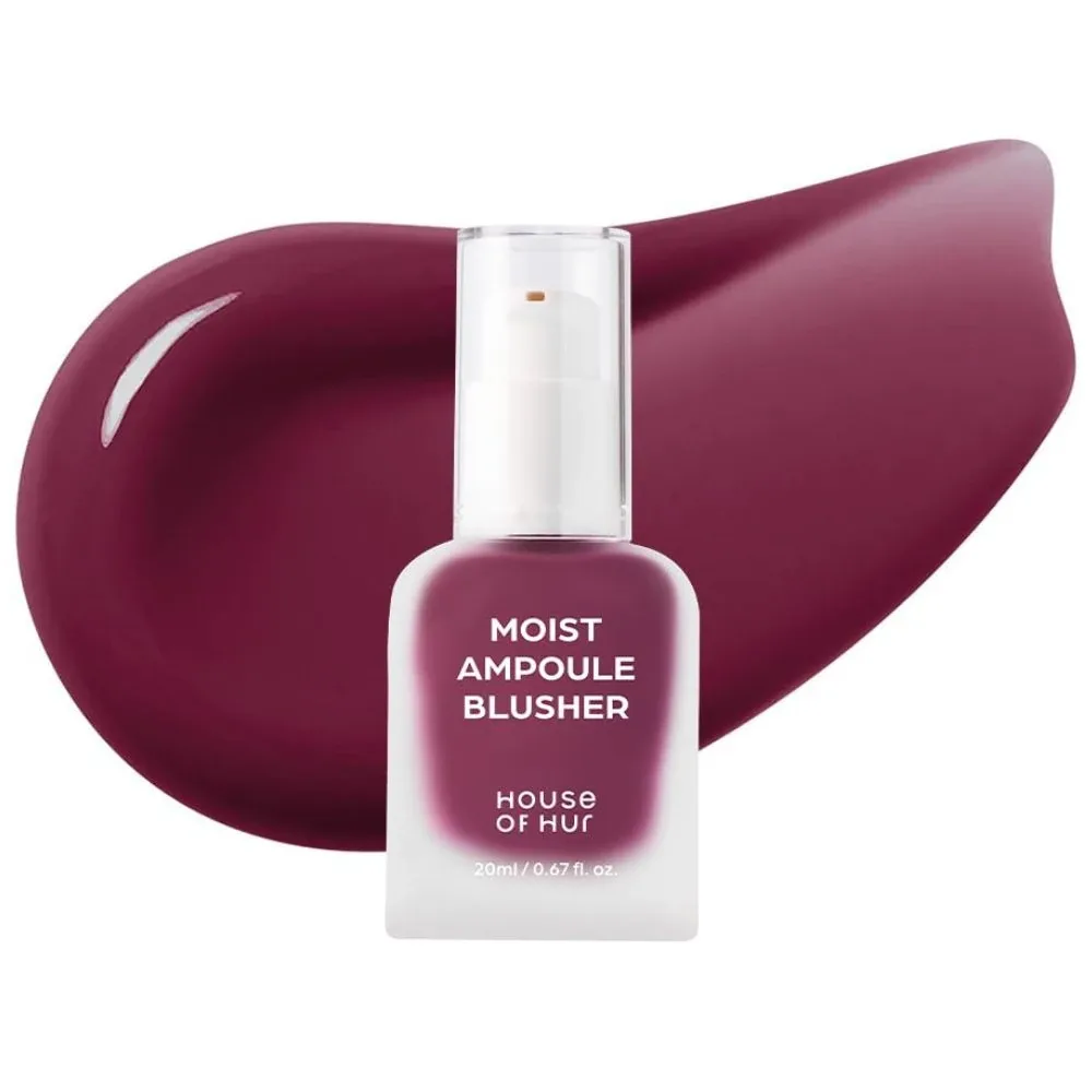Жидкие румяна House of Hur Moist Ampoule Blusher увлажняющие, сияющий финиш, оттенок 08 Berry Purple, 20 мл