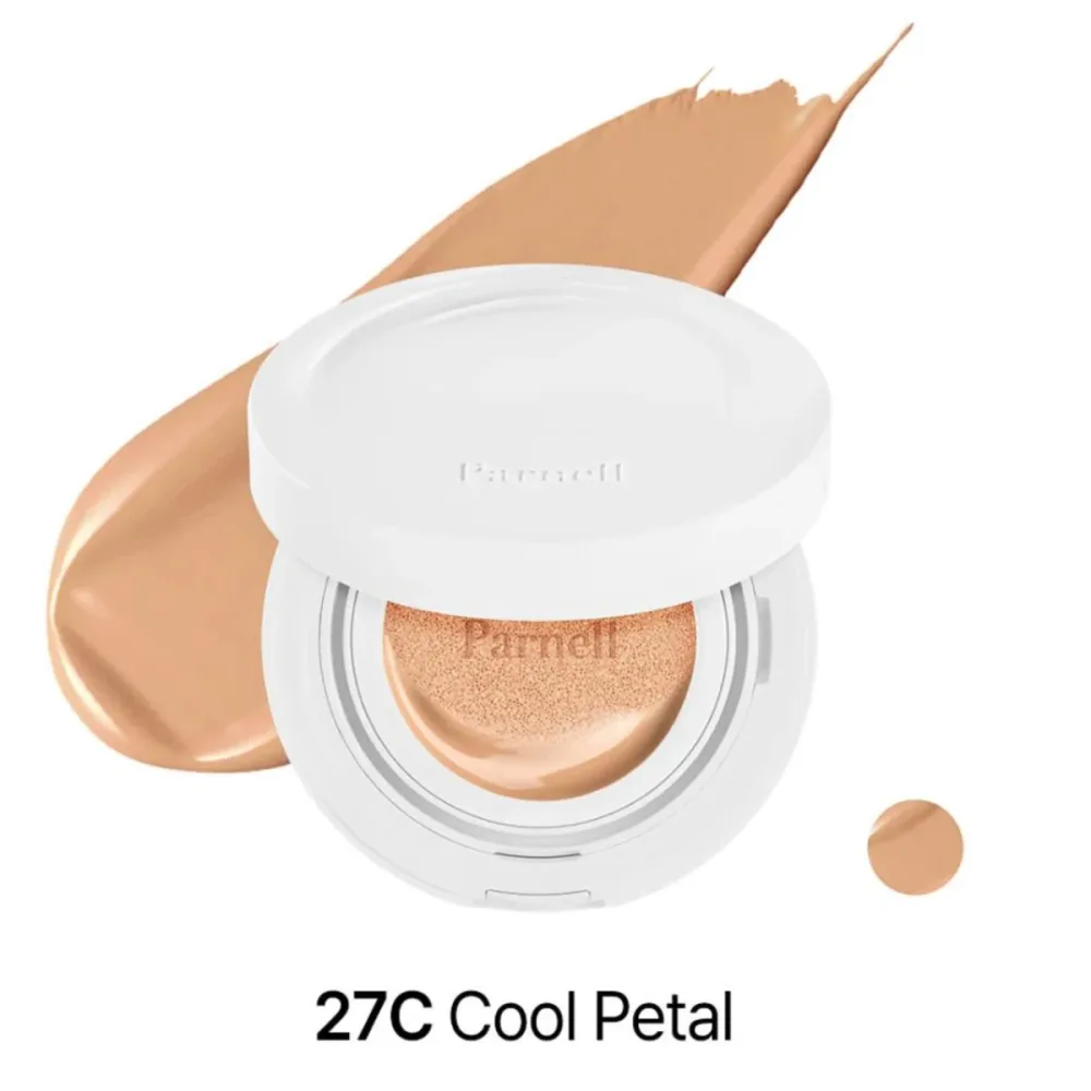 Тональный кушон Parnell Cicamanu Serum Cushion 27C Cool Petal увлажняющий, с сияющим финишем, 15 г
