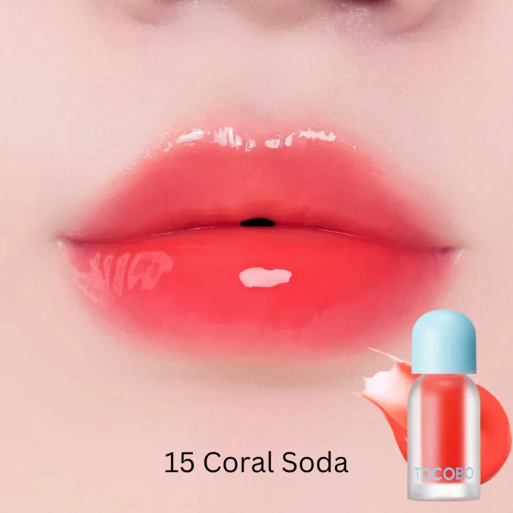 Масло для губ Tocobo Juicy Berry Plumping Lip Oil, тонирующее, стеклянный блеск, оттенок 15 CORAL SODA