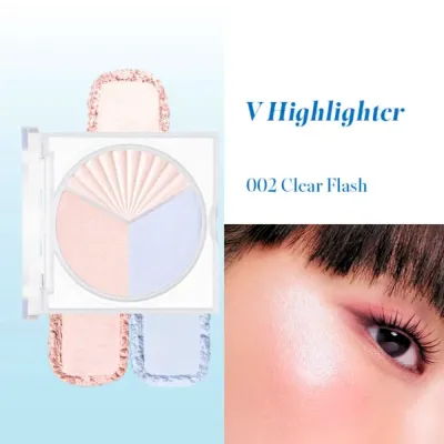 Хайлайтер Peripera V Highlighter палетка из трёх финишей, оттенок 02 Clear Flash, 8,2 г