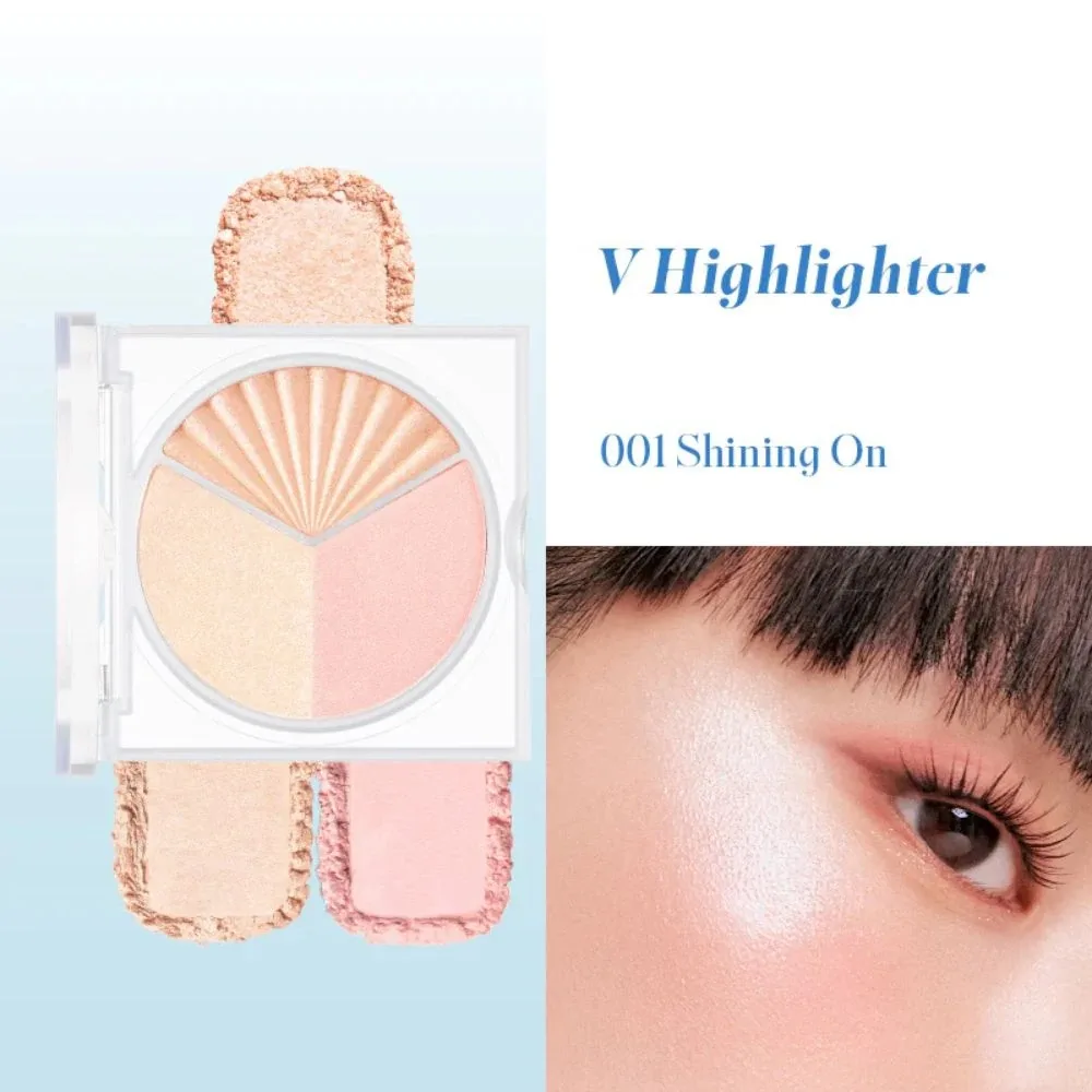 Хайлайтер Peripera V Highlighter палетка из трёх финишей, оттенок 01 Shining On, 8,2 г