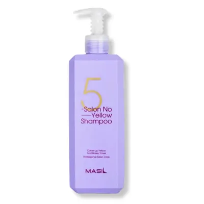 Оттеночный шампунь Masil 5 Salon No Yellow фиолетовый, против желтизны, для светлых и осветлённых волос, 500 мл