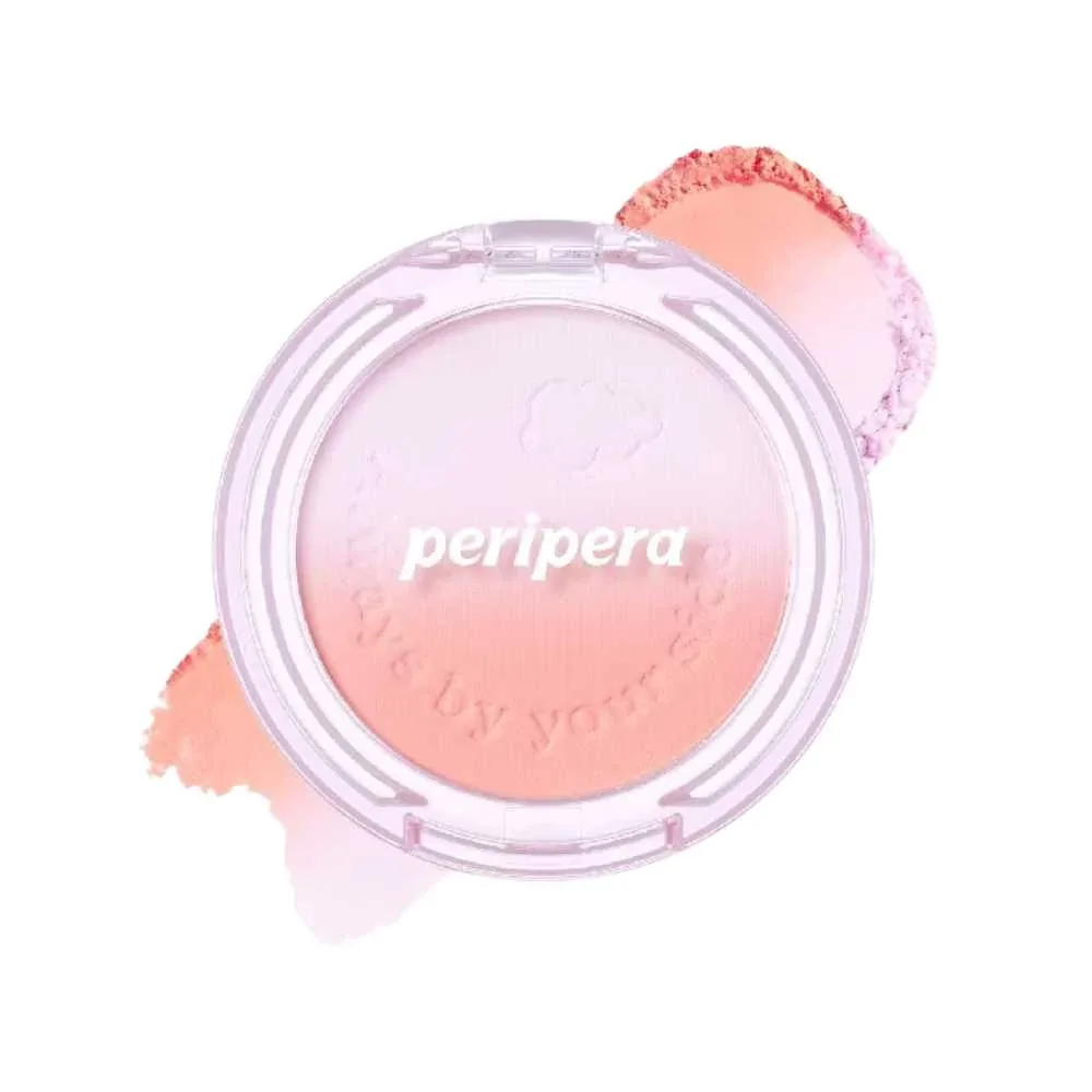 Румяна Peripera Pure Blushed Custom Cheek Night Peri Friends Edition двухцветные, пудровые, оттенок 02 Fluffy Peach
