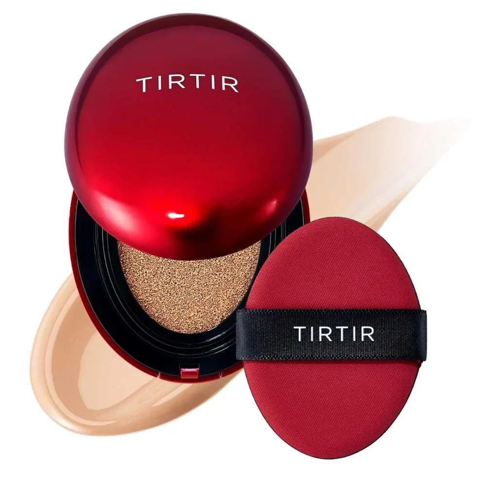 Кушон TirTir Mask Fit Red Mini с лёгким покрытием, мини-формат, оттенок 22W Sheer Beige