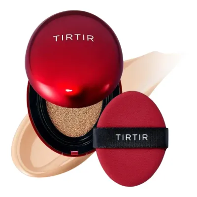 Кушон TirTir Mask Fit Red Mini с лёгким покрытием, мини-формат, оттенок 22C Peach Beige
