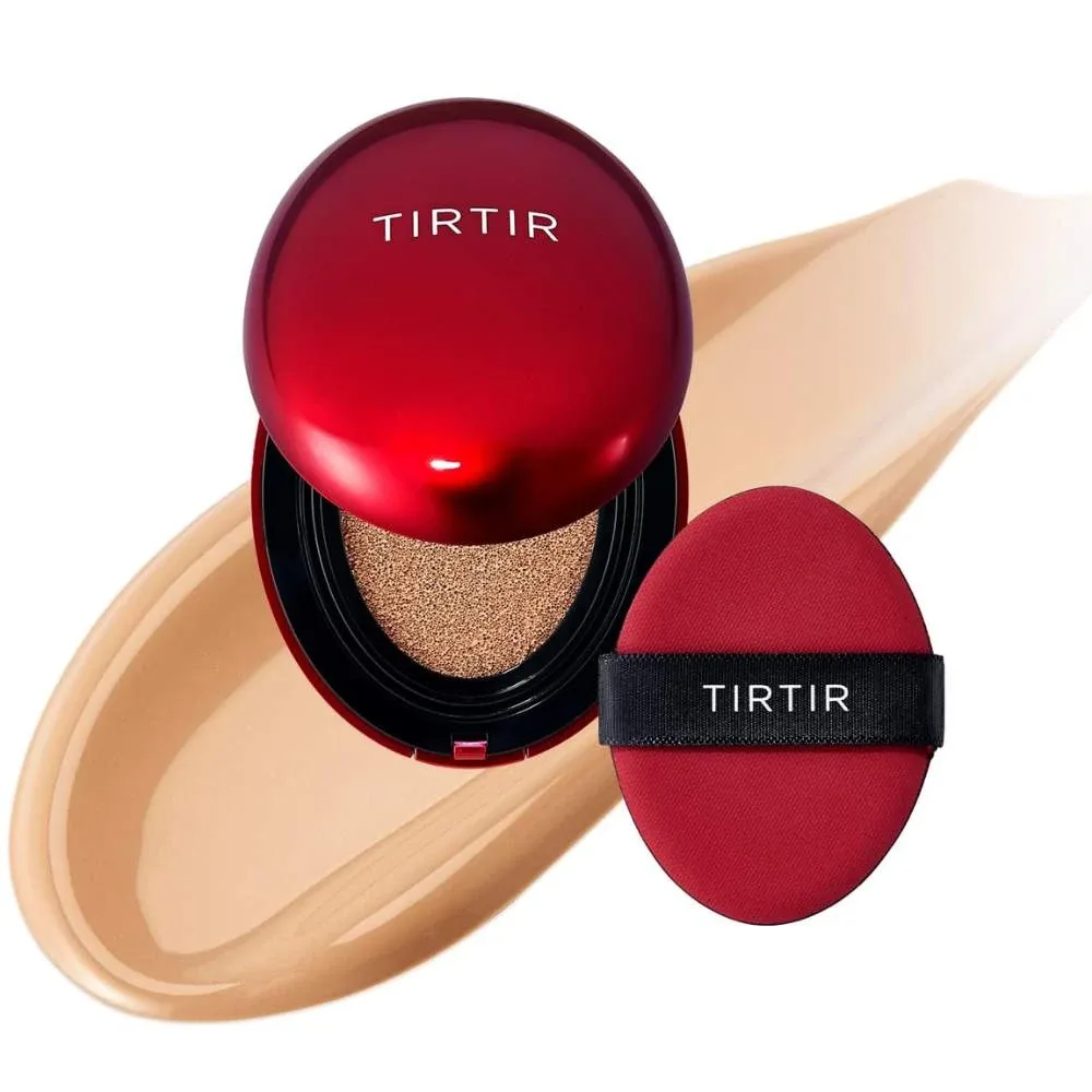 Кушон TirTir Mask Fit Red Mini с лёгким покрытием, мини-формат, оттенок 27C Cool Beige